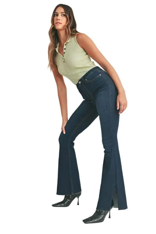 Just Jeans USA HIGH RISE OUTER SLIT FLARE JEANS