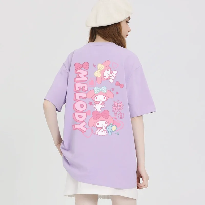 Kawaii Sweet Style Pink My Melody Printed T-shirt