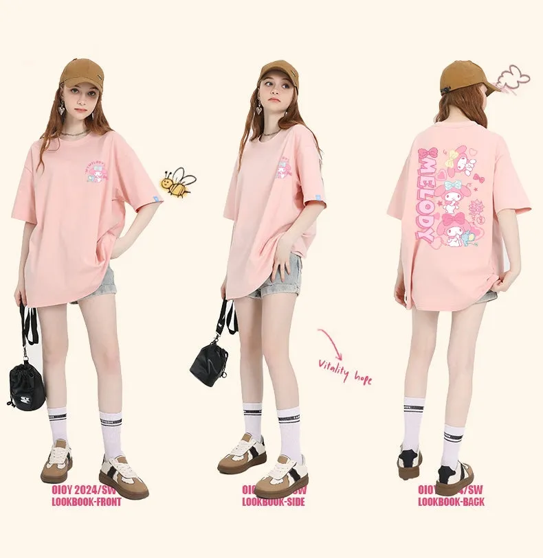 Kawaii Sweet Style Pink My Melody Printed T-shirt