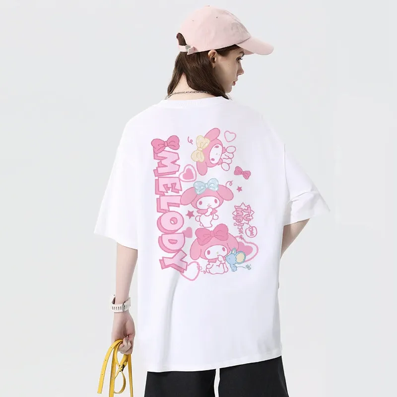 Kawaii Sweet Style Pink My Melody Printed T-shirt