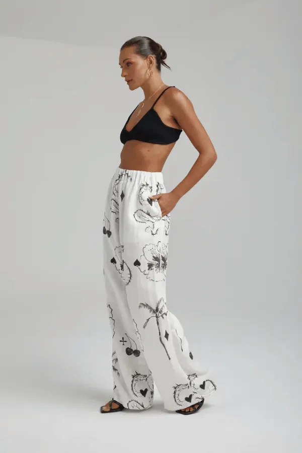 Linen Pants Black Dragon Of Hearts