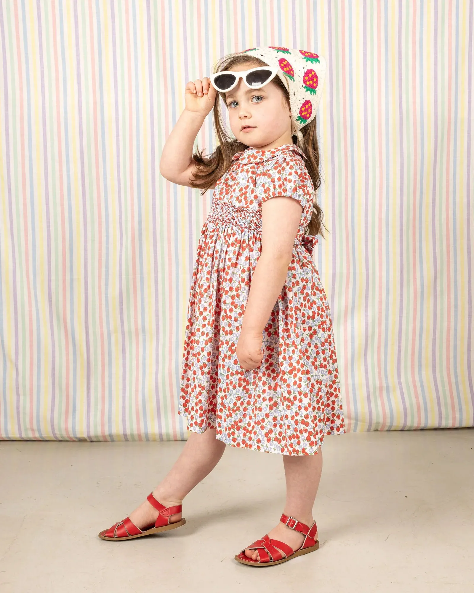Maddy Dress | Smocked Strawberry Floral (3-4, 5-6, 6-7)