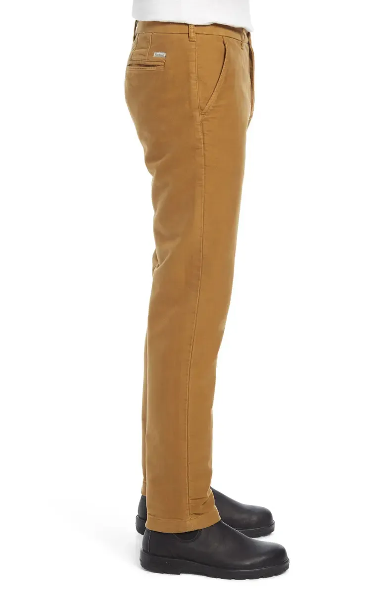 Mens Barbour Neuston Soft Brushed Moleskin Pants - Sandstone Color, Premium Comfort Fit Trousers