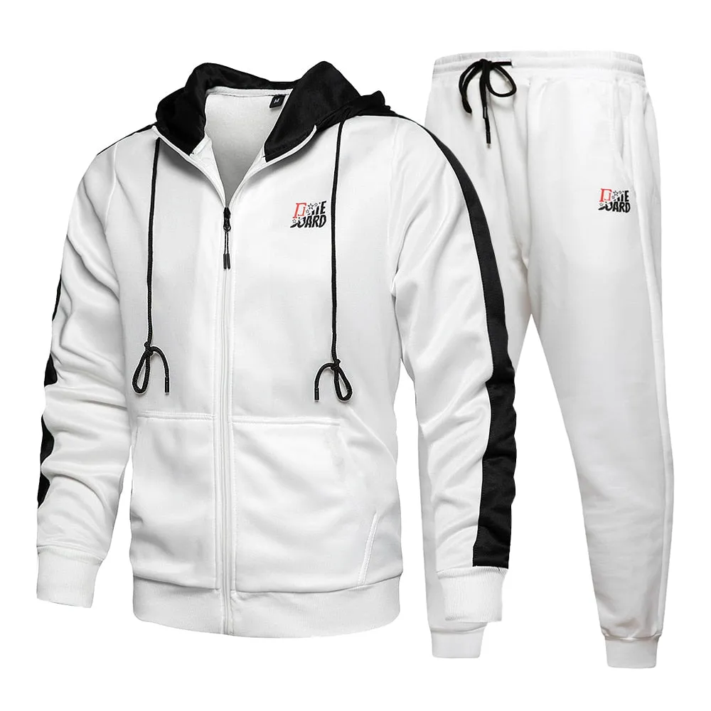 Men's Tracksuit 2023 Men's Two-Piece Set Sweatsuit Polyester Overalls Leisure Suit Hooded Sweatshirts and Hip-Hop Harlan Pants