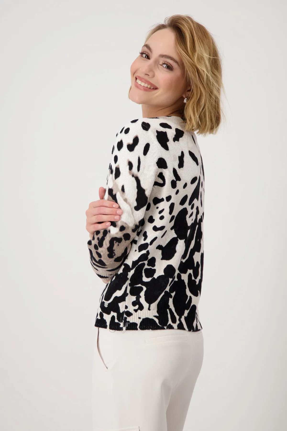 MONARI Jumper With Leopard Pattern