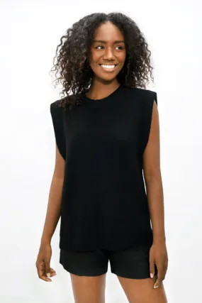 Napoli NAP High Neck Knitted Top in Licorice