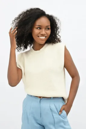 Napoli NAP High Neck Knitted Top in Porcelain