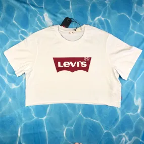 NWT - Classic Levis Vintage Fit Crop White Logo T Shirt - Size XL