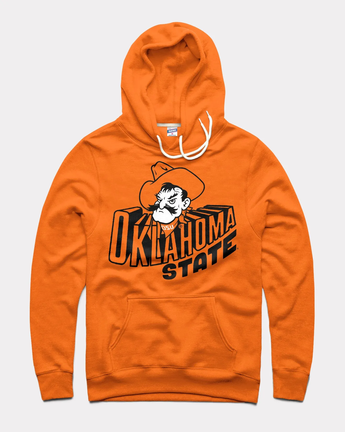 Vibrant Orange Hoodie with Oklahoma State Cowboys Banner Block Design