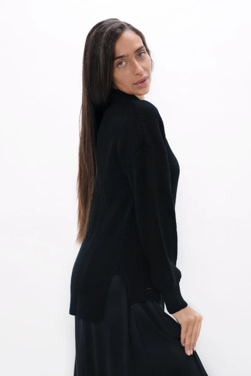 Ottawa YOW High Neck Sweater in Licorice