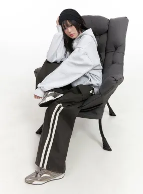 Oversized Solid Hooded Sweatshirt IN427
