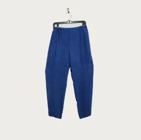 Pencil Pants in Hawaiian Blue Textured Silk