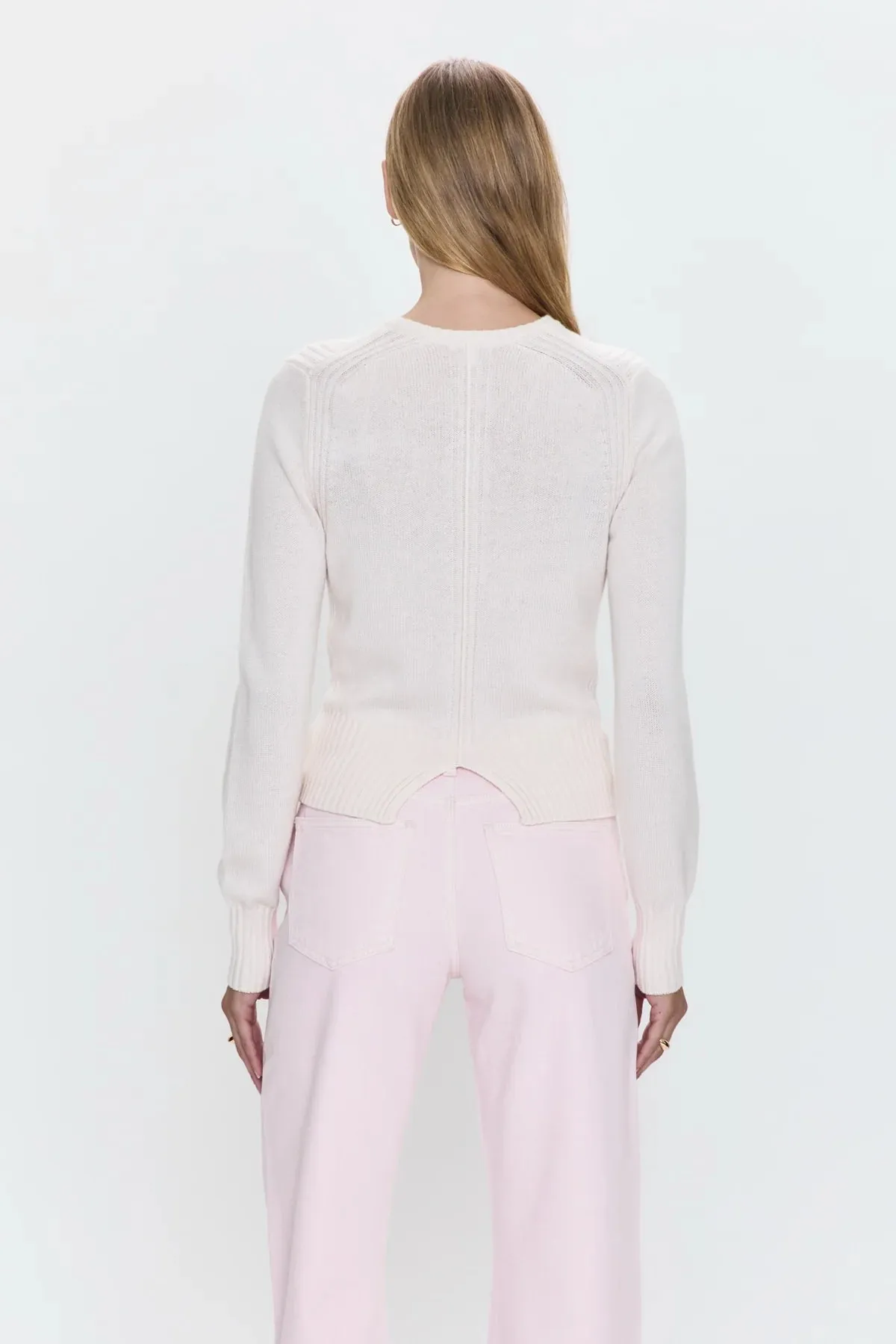 Pistola Taye Shrunken Pink Sweater In Barley Pink