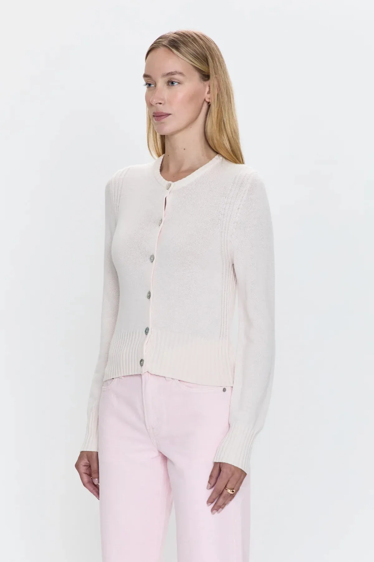 Pistola Taye Shrunken Pink Sweater In Barley Pink