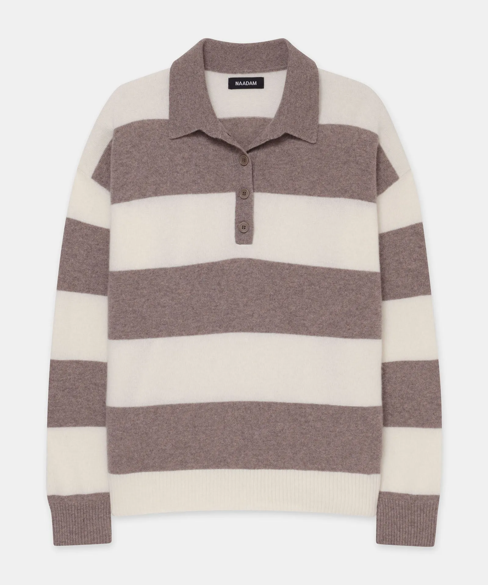 Luxurious Recycled Cashmere Oversized Rugby Polo Shirt for Ultimate Comfort and Style