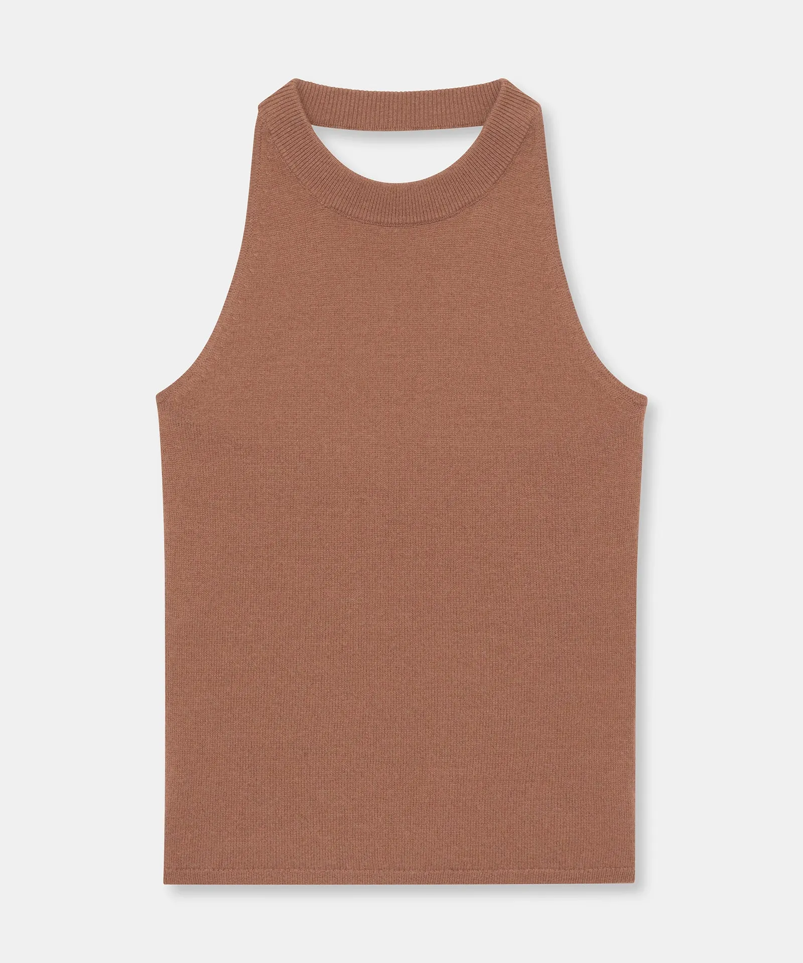 Luxurious Signature Cashmere Halter Neck Top - Elegant Womens Fashion Blouse