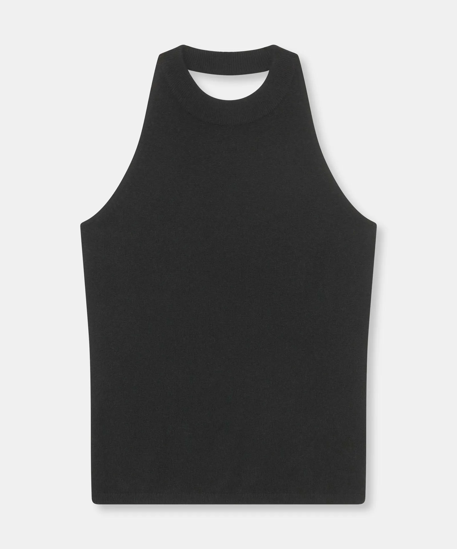 Luxurious Signature Cashmere Halter Neck Top - Elegant Womens Fashion Blouse