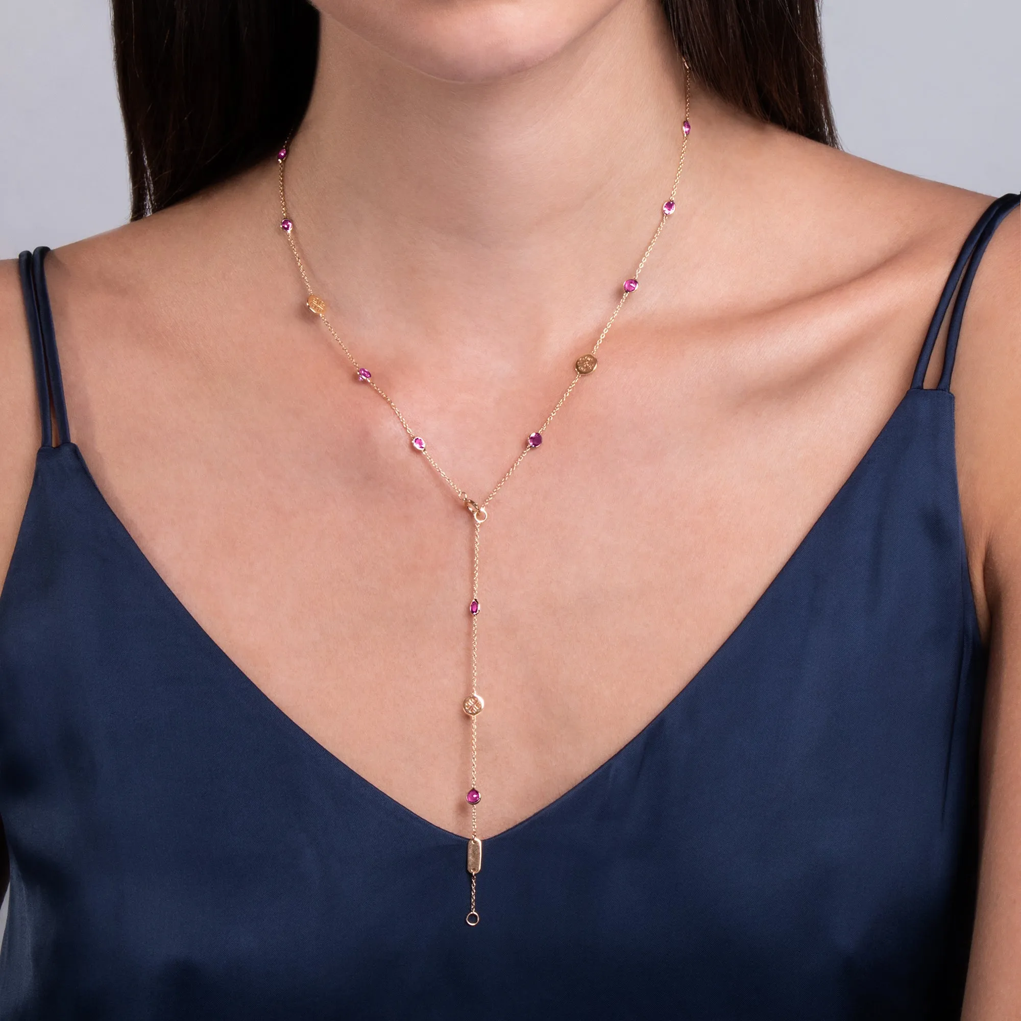 Signature Gem Necklace, Ruby, Mid-Length