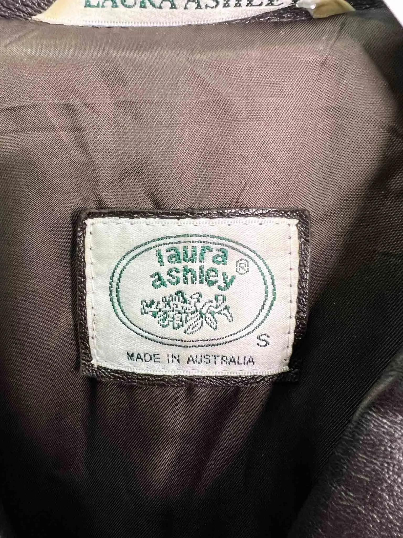 Size S - Laura Ashley Vintage Leather Trench Coat