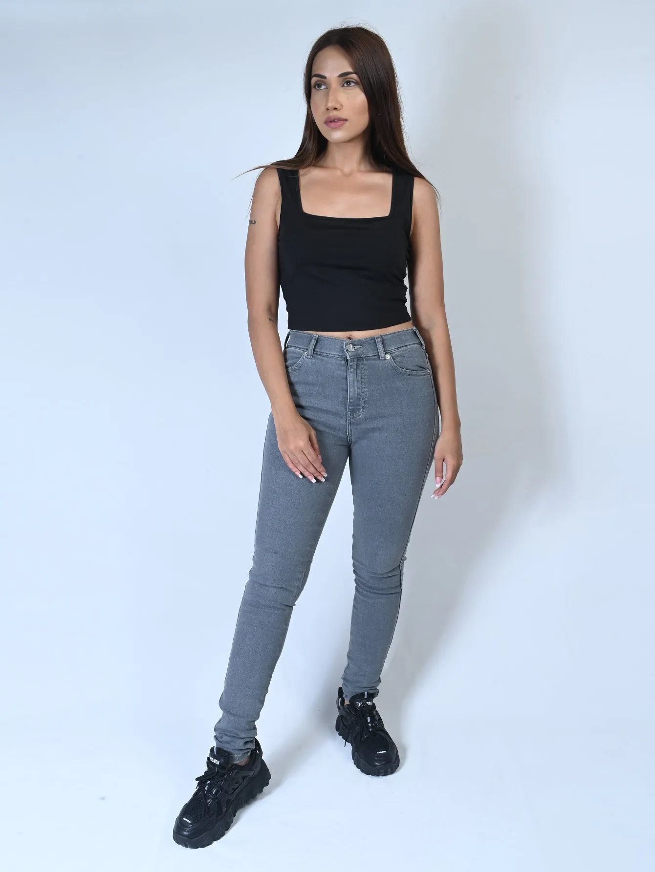Skinny Fit Plain Jeans