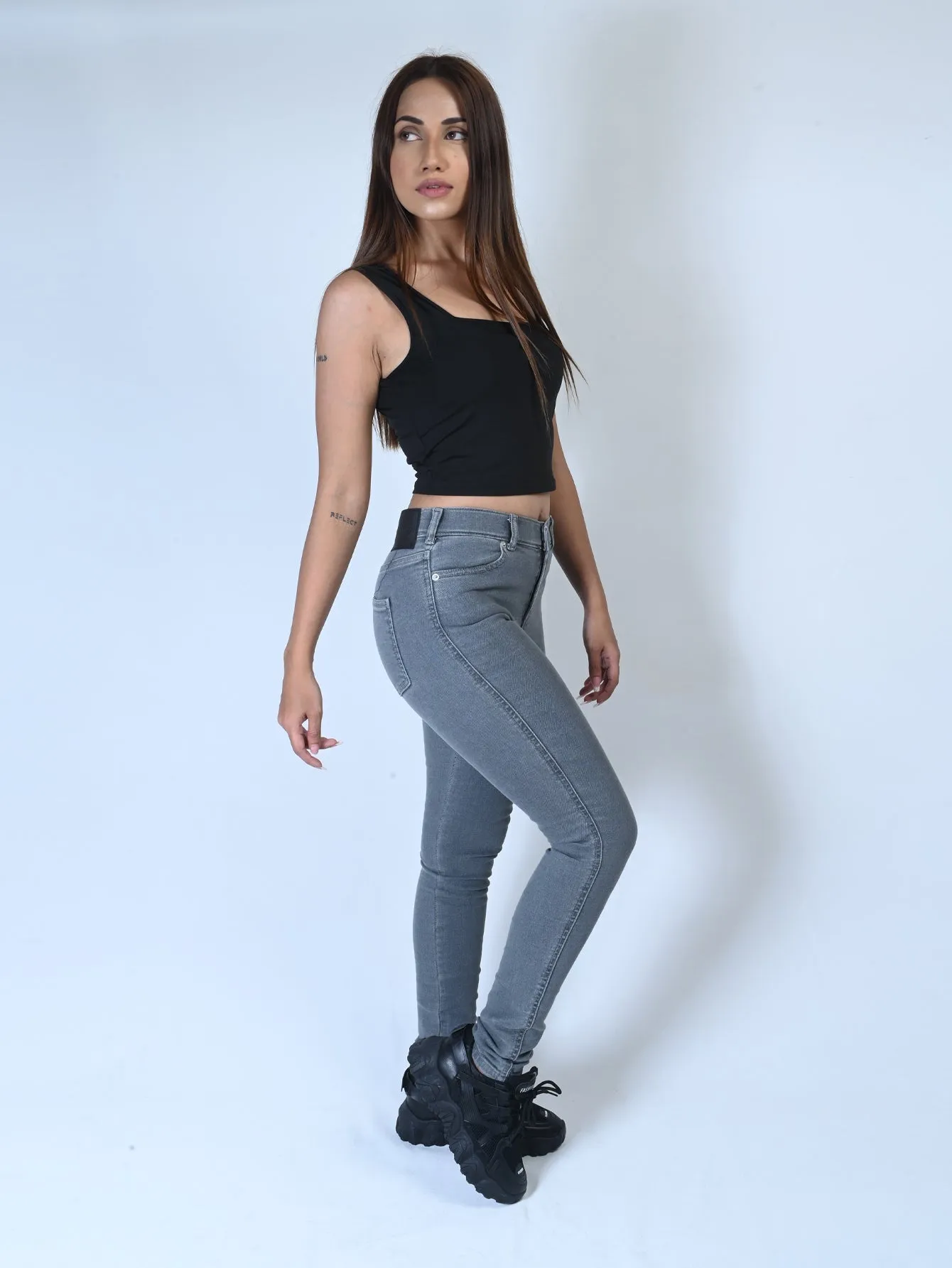 Skinny Fit Plain Jeans