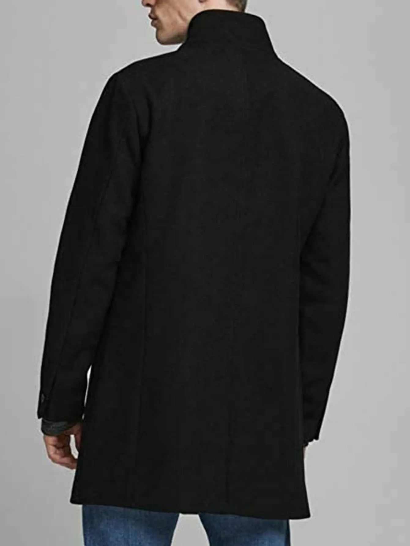 Slant Pocket Overcoat in Black