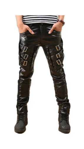 Stromnu - Black Pu-Leather Pant’s for Men
