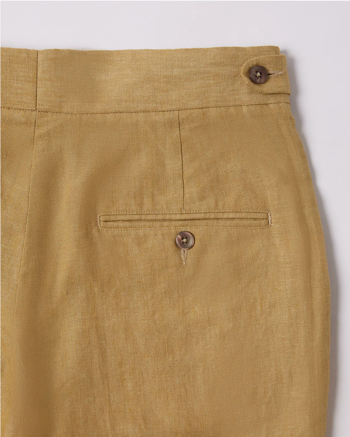 Vintage Linen Neapolitan Pants - Khaki