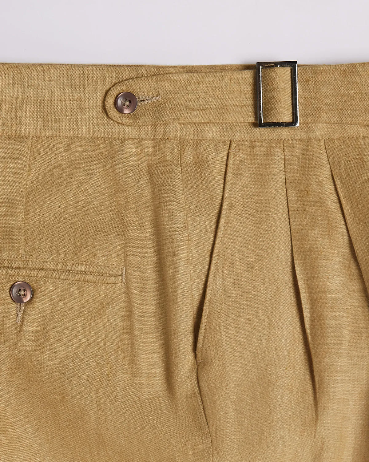 Vintage Linen Neapolitan Pants - Khaki