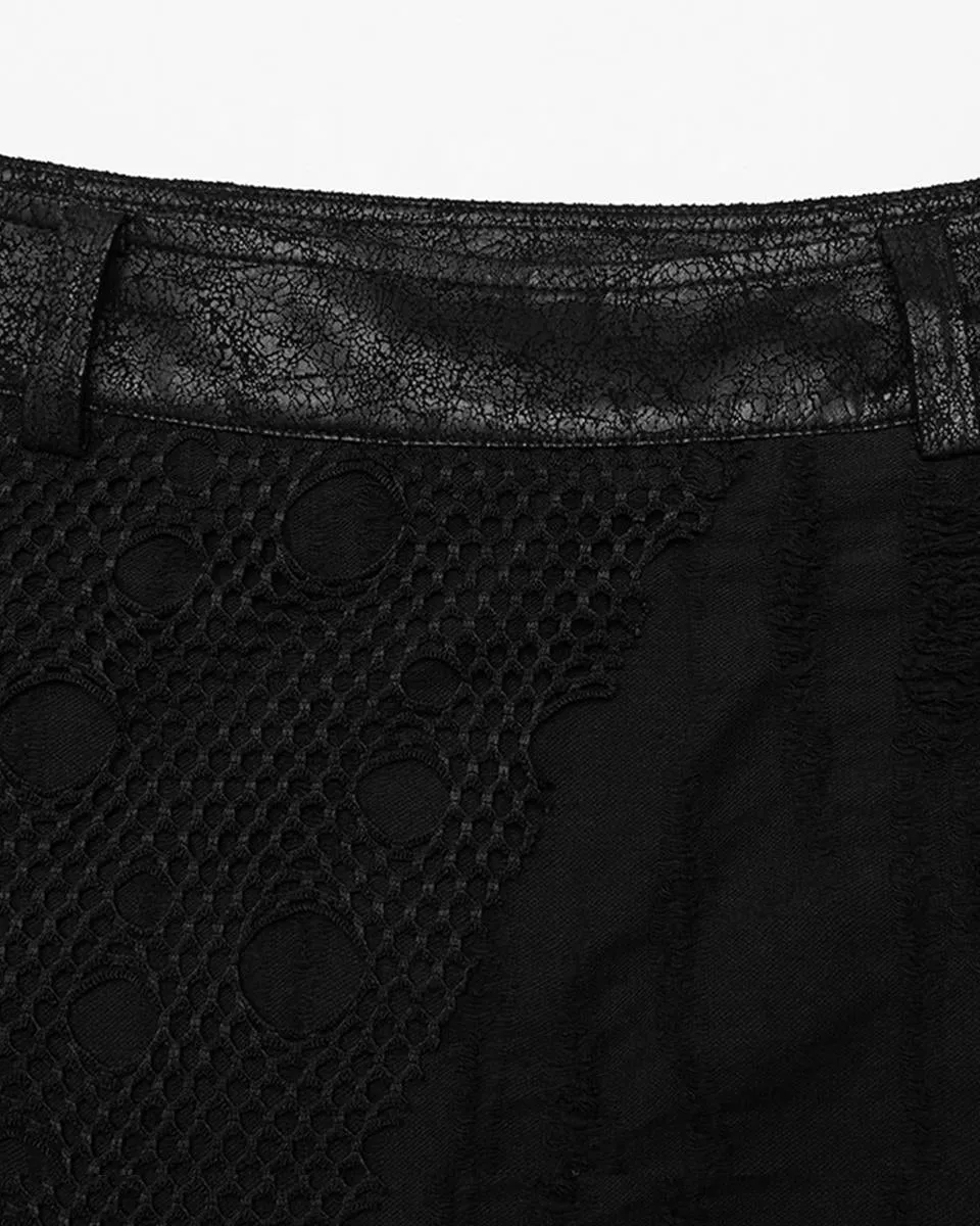 WQ-652BQM-BKM Mens Long Apocalyptic Punk Skirt