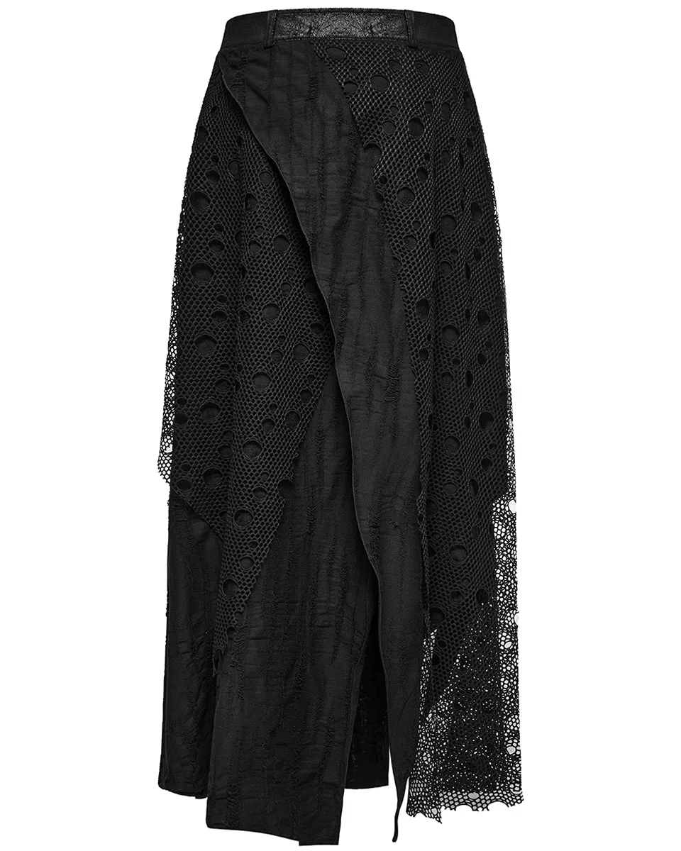 WQ-652BQM-BKM Mens Long Apocalyptic Punk Skirt