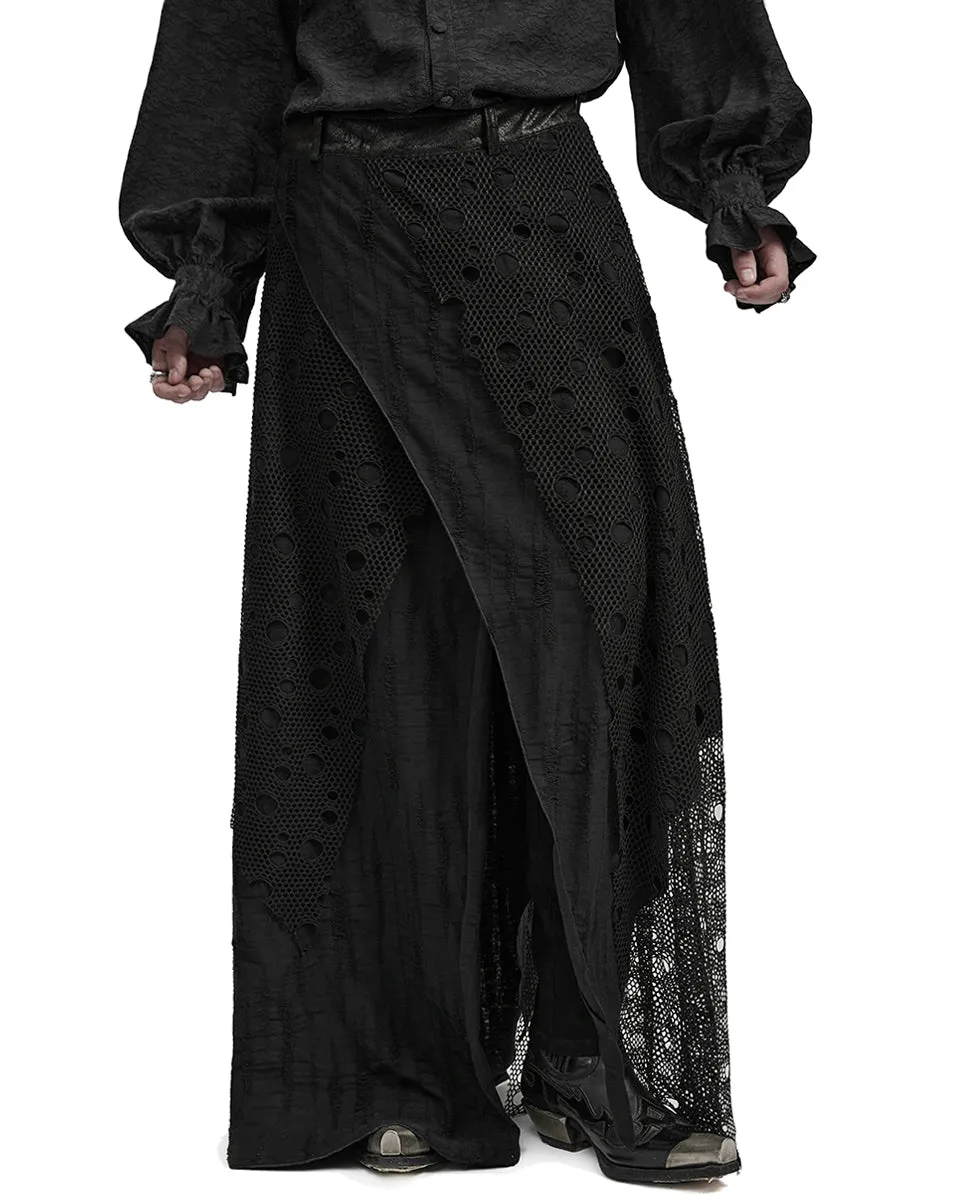WQ-652BQM-BKM Mens Long Apocalyptic Punk Skirt