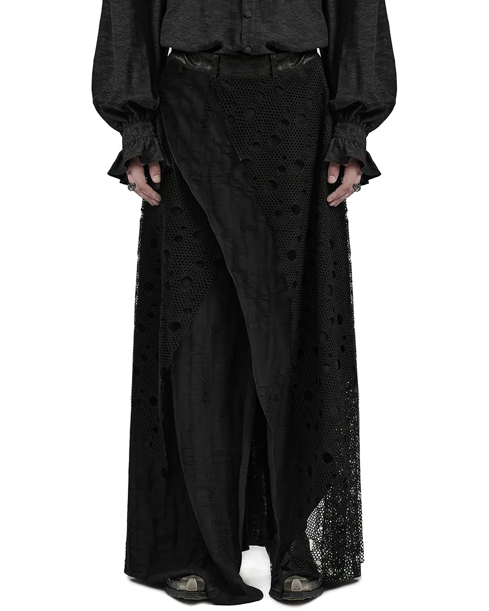 WQ-652BQM-BKM Mens Long Apocalyptic Punk Skirt
