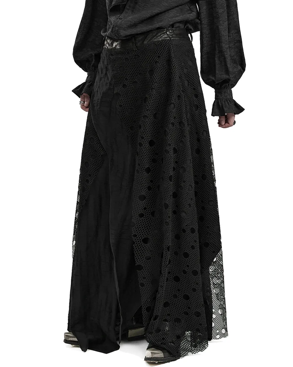 WQ-652BQM-BKM Mens Long Apocalyptic Punk Skirt