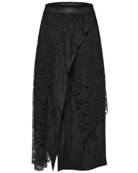 WQ-652BQM-BKM Mens Long Apocalyptic Punk Skirt