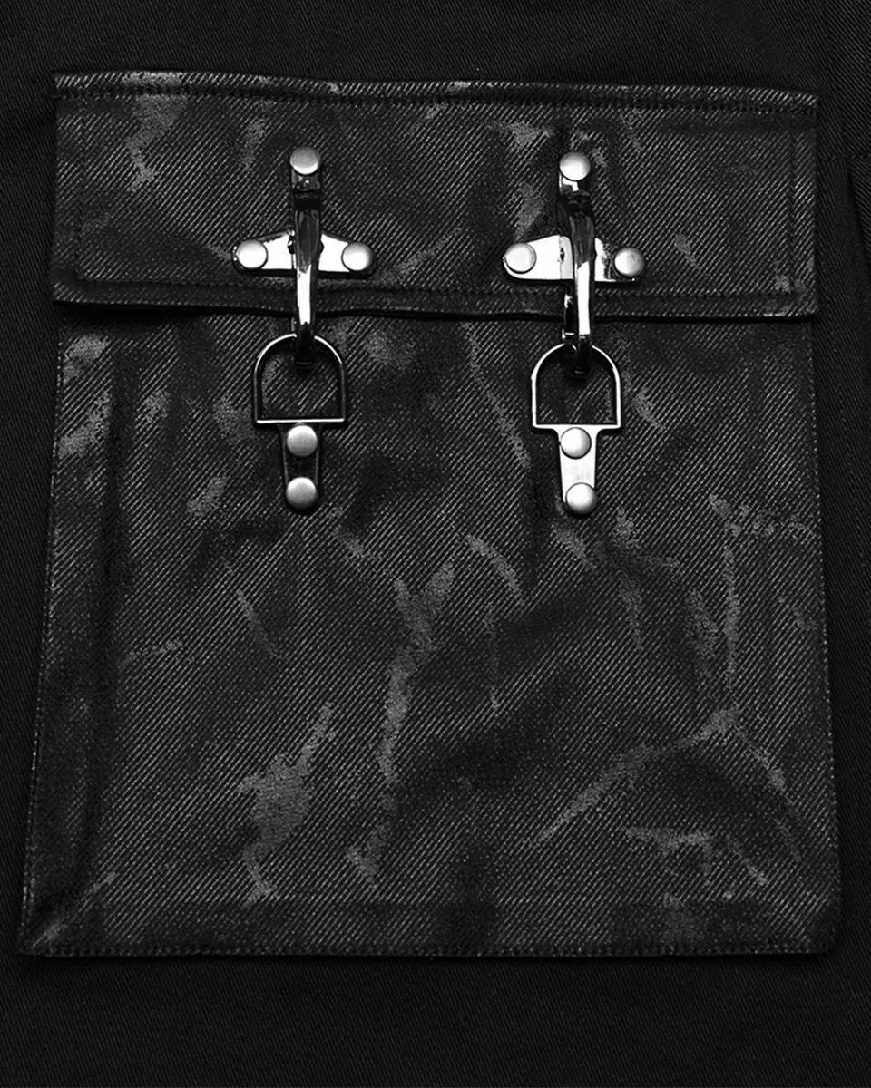 WQ-677BQM-BKM Mens Apocalyptic Long Asymmetric Utility Kilt