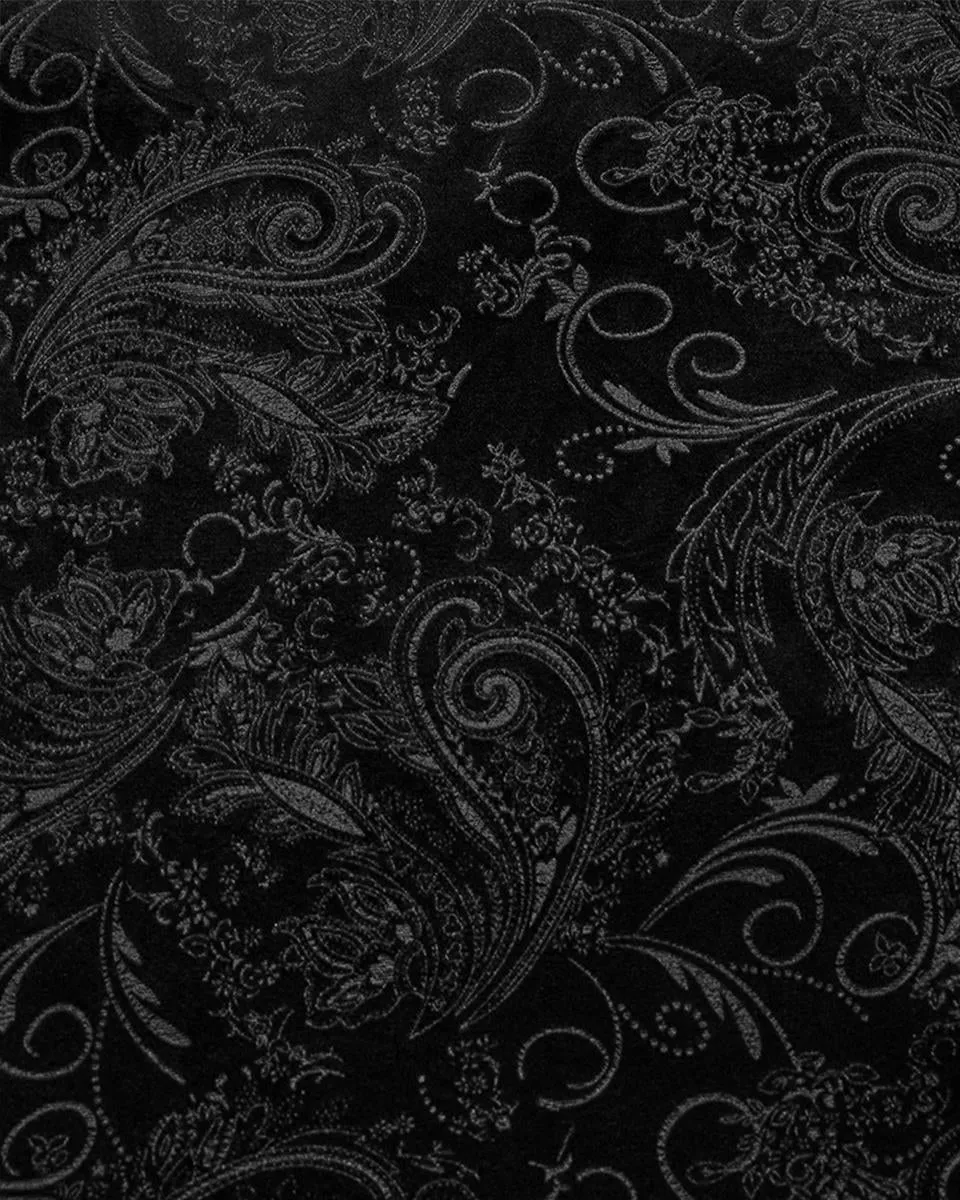 WQ-679BQF Womens Long Gothic Regency Paisley Velvet Side-Split Skirt