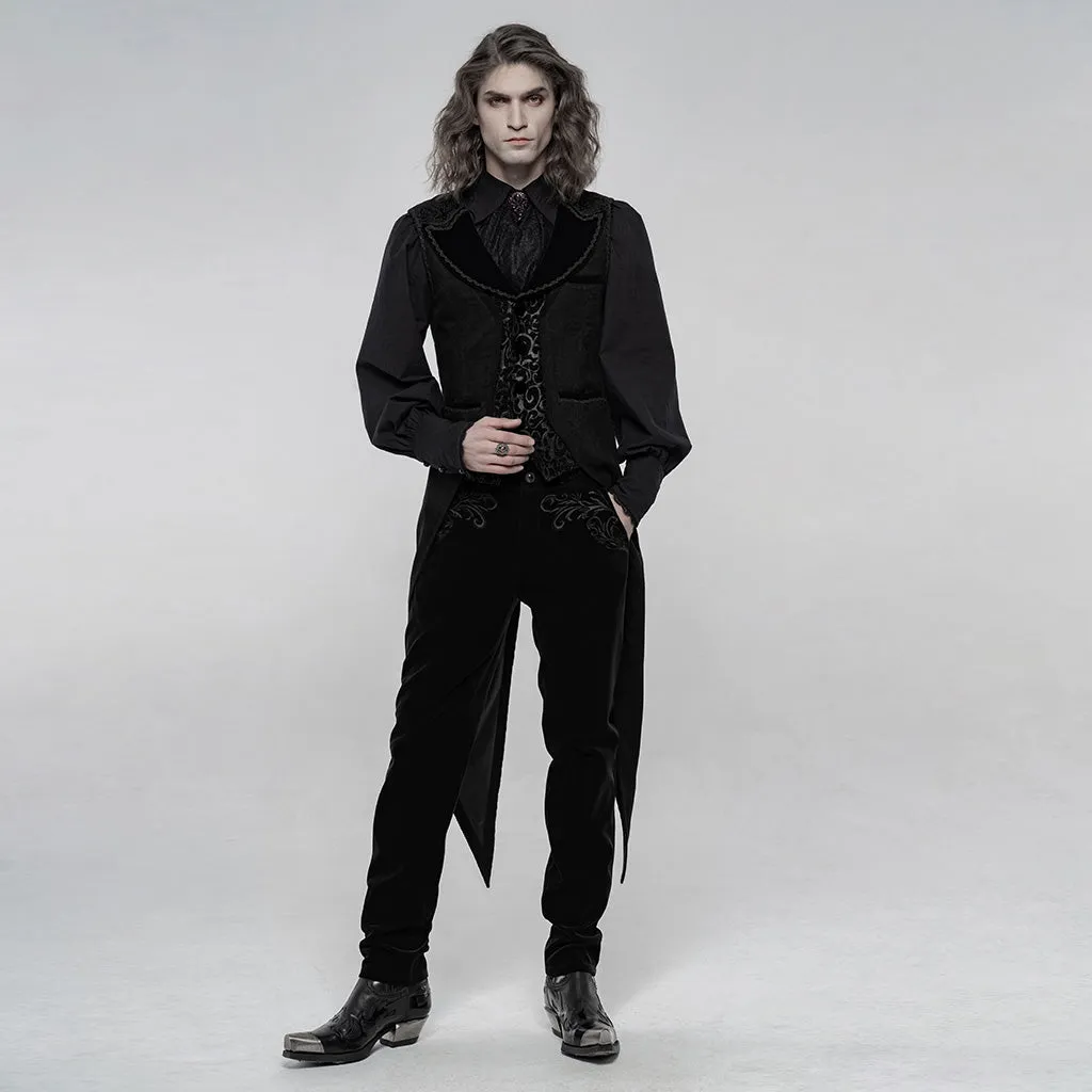 WY-1248MJM Gothic gorgeous swallowtail mid-length vest