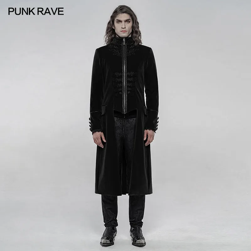 WY-1251XCM Elaborately embroidered gothic mid-length coat